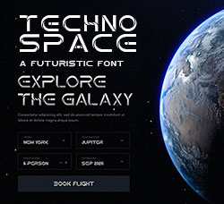 极品未来派科技英文字体：Techno Space Futuristic Font